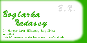 boglarka nadassy business card